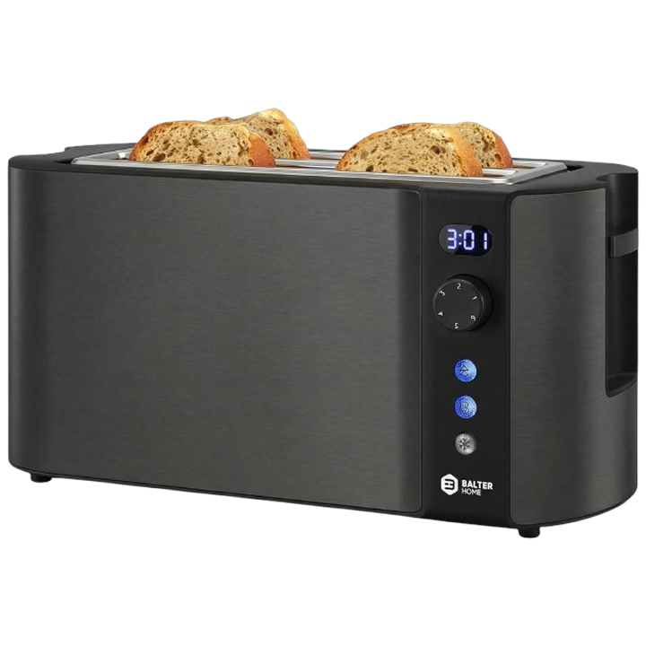 Balter Langschlitztoaster TS-04-LCD (4 Scheiben, Grau)